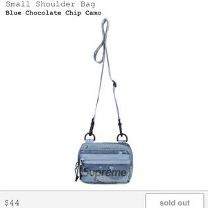 Selling blue chocolate chip camo shoulder bag